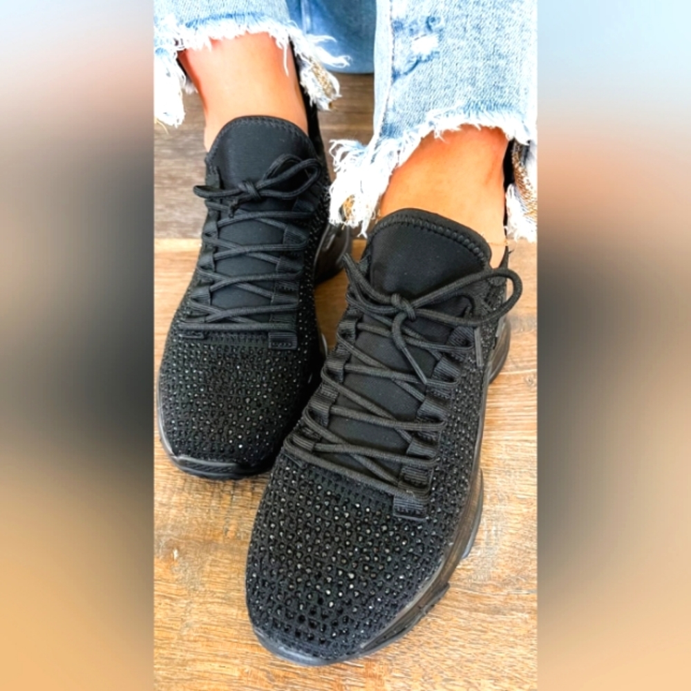 Women's Maxima Rhinestone-Trim Trainer Sneakers